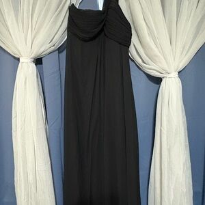 Ever Pretty Black Ruched One Shoulder Gown